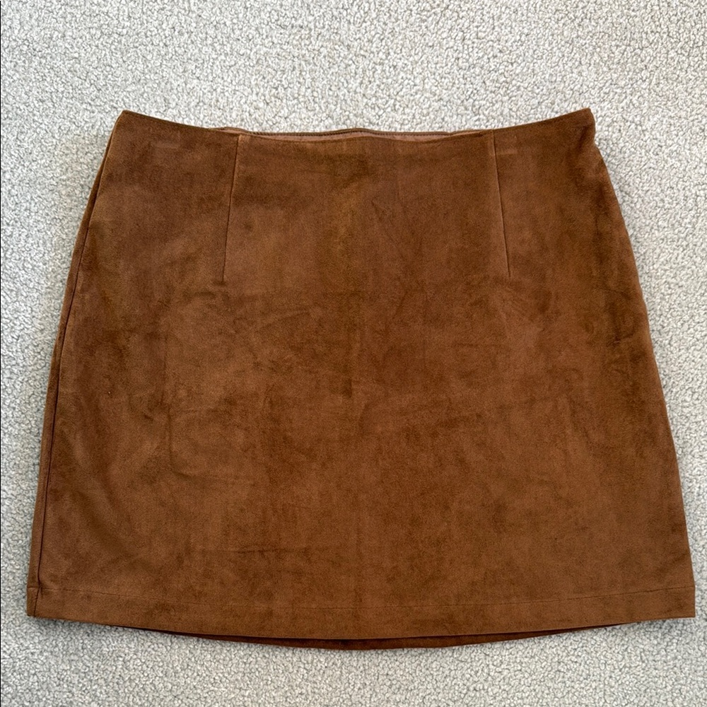 Abercrombie Brown Faux Suede Mini Skirt